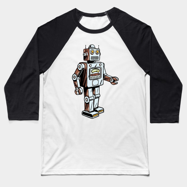 Retro Robot Baseball T-Shirt by LittleBunnySunshine